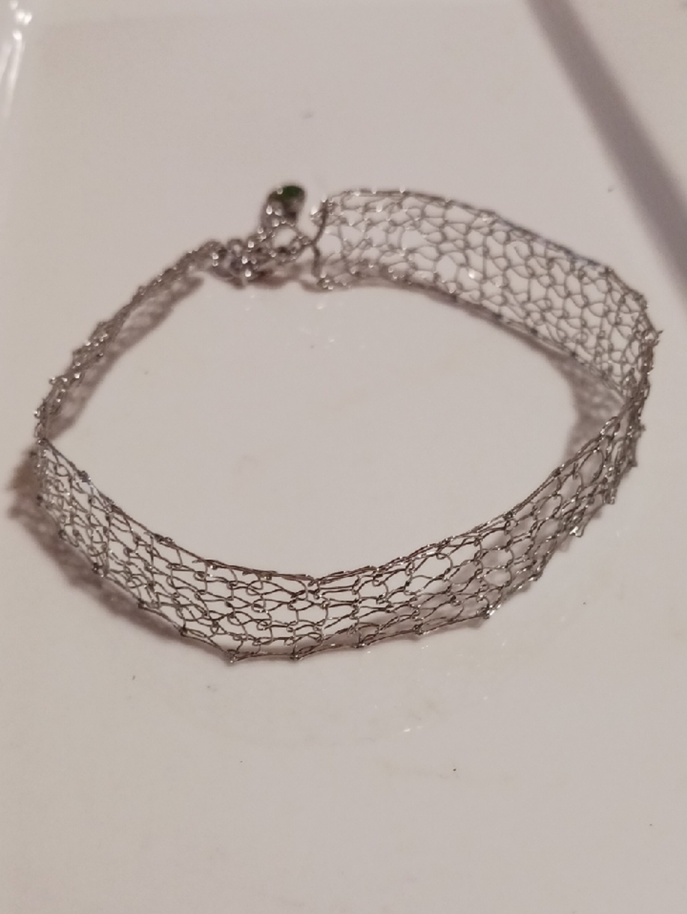 Gorgeous! Silvertone  Mesh Knit Choker Necklace - Women's Jewelry *New*
